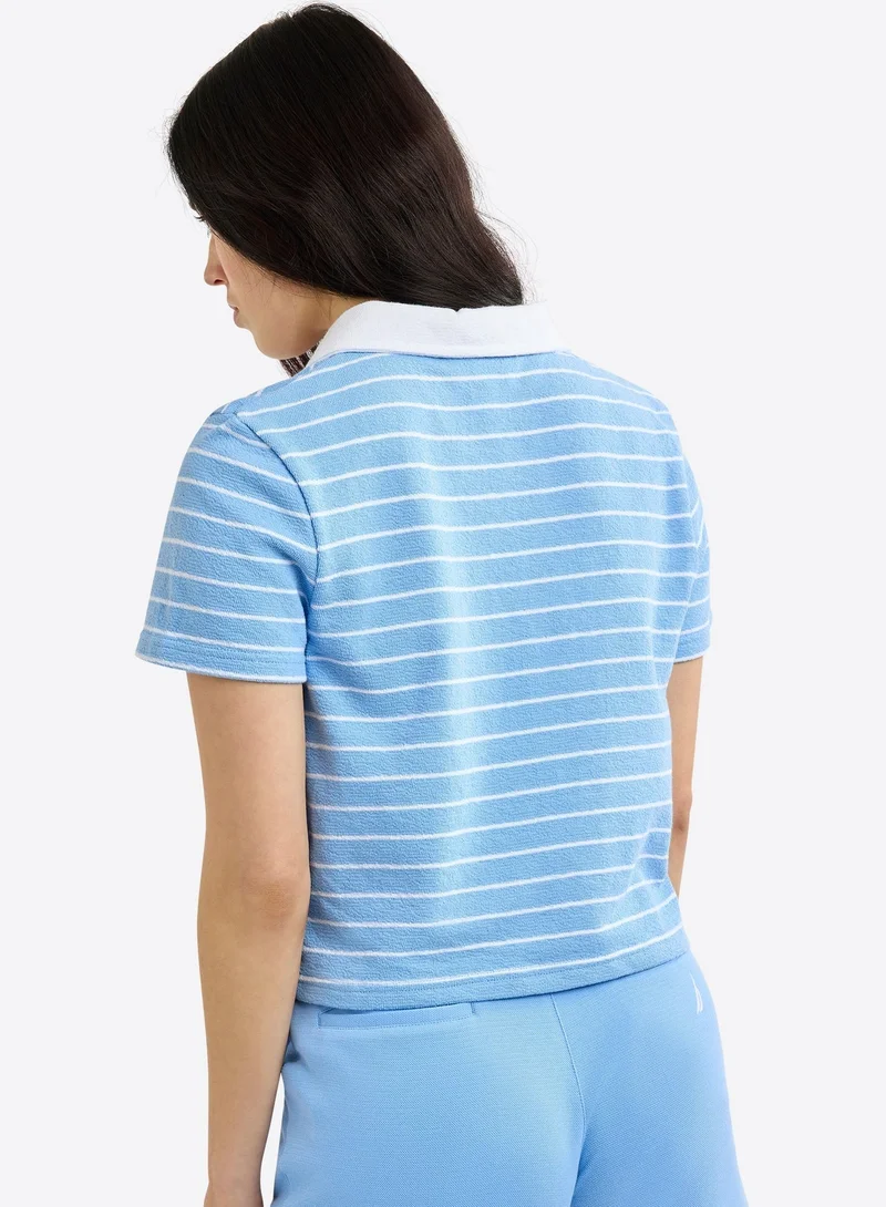 NAUTICA Striped Regular Fit Premium Cotton Polo Shirt