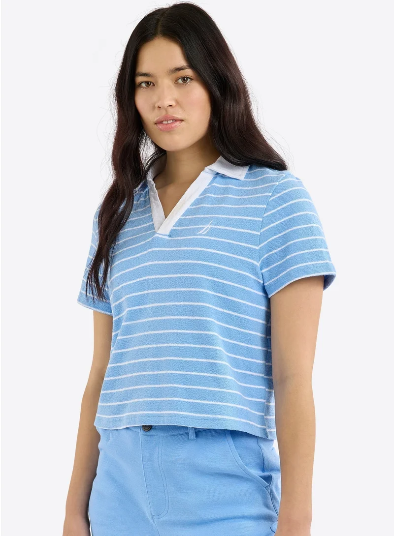 NAUTICA Striped Regular Fit Premium Cotton Polo Shirt
