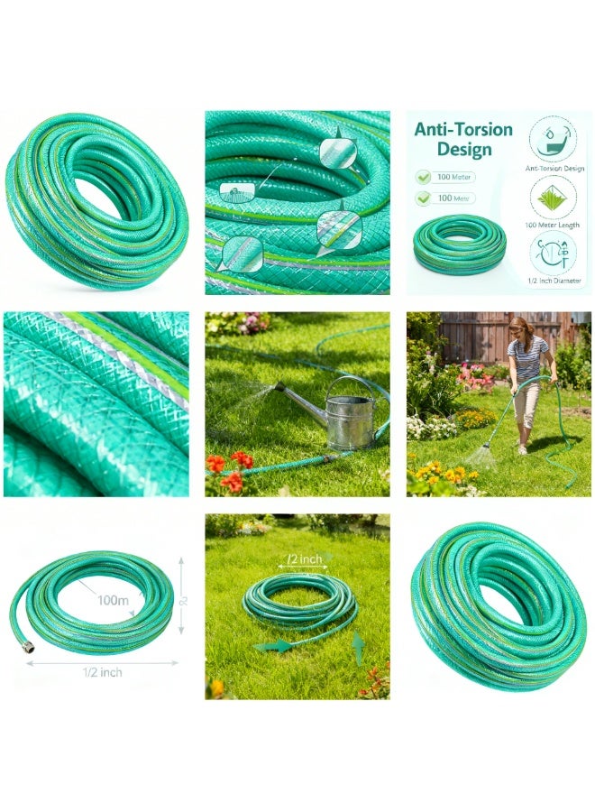 Gator Garden Water Hose Anti-Torsion | Flexible Watering Hose for Garden, Lawn, Irrigation & Outdoor Cleaning | Durable | Easy Flow | 100 Meter | 1/2 Inch | Green - Image 5