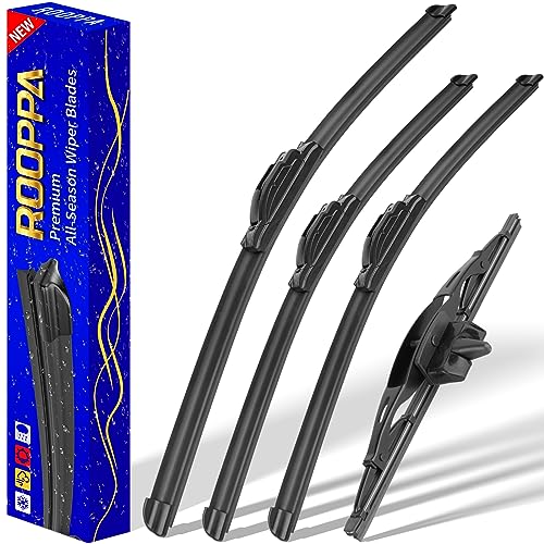 Rooppa 4 wipers Replacement for 2007-2014 Toyota FJ Cruiser, Windshield Wiper Blades Original Equipment Replacement - 16"/14"/14"/10" (Set of 4) U/J HOOK - Image 1