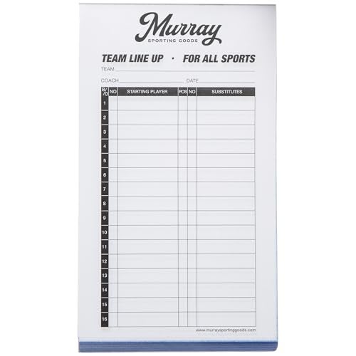 Murray Sporting Goods Baseball/Softball Lineup Cards - 30 Games with 16 Player Roster Lineup Sheet (4-Part Carbon Copies) (1) - Image 5