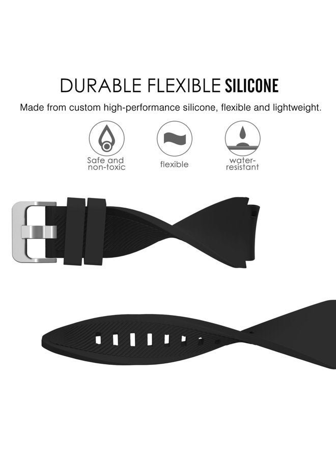 MoKo Band Compatible with Samsung Galaxy Watch 3 45mm Band/Galaxy Watch 46mm Band/Gear S3 Frontier/Classic, 22mm Soft Silicone Replacement Band Sport Strap for Men Women, BLACK - Image 3