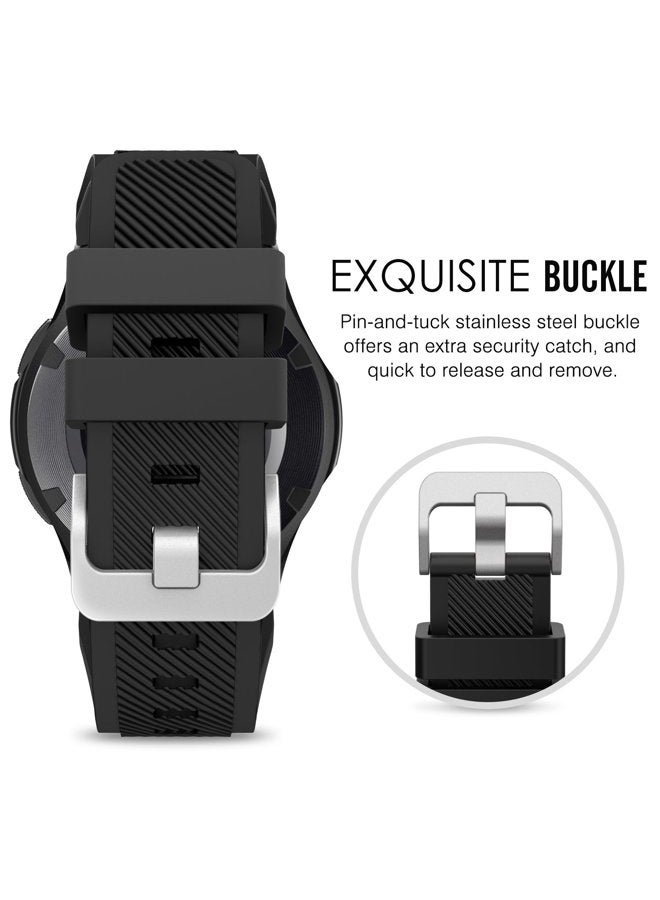 MoKo Band Compatible with Samsung Galaxy Watch 3 45mm Band/Galaxy Watch 46mm Band/Gear S3 Frontier/Classic, 22mm Soft Silicone Replacement Band Sport Strap for Men Women, BLACK - Image 5