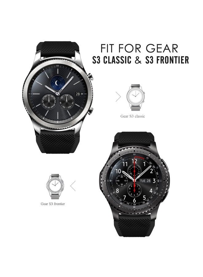 MoKo Band Compatible with Samsung Galaxy Watch 3 45mm Band/Galaxy Watch 46mm Band/Gear S3 Frontier/Classic, 22mm Soft Silicone Replacement Band Sport Strap for Men Women, BLACK - Image 2