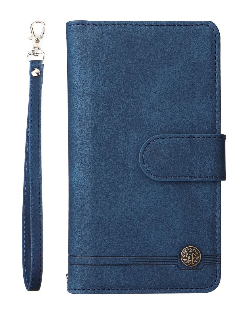 Suteni Crossbody Strap Flip Cover Card Slots Leather Phone Case for Samsung - Image 1