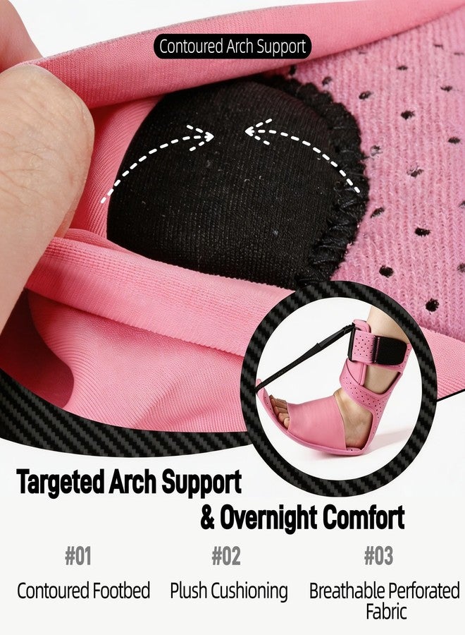 CQSMY Plantar Fasciitis Night Splint for Women & Men, Adjustable Single Pull Strap Dorsiflexion Brace for Plantar Fasciitis Relief, Foot Drop, Achilles Tendonitis & Heel Pain (1PC,Pink) - Image 5