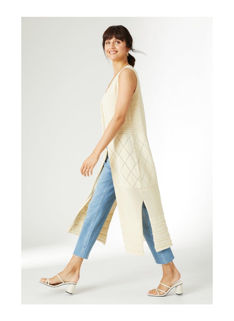 principles - Pointelle Stitch Longline Short Sleeve Cardi - Image 1