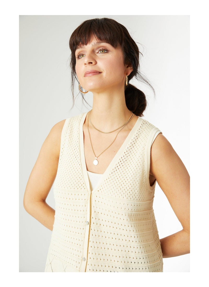 principles - Pointelle Stitch Longline Short Sleeve Cardi - Image 1