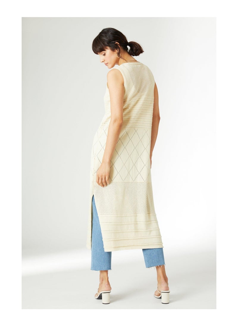 principles - Pointelle Stitch Longline Short Sleeve Cardi - Image 1