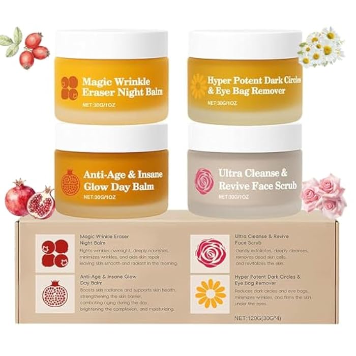 SKROSS Froya Mature Skin Care System, 4-in-1 Anti-Aging Face Balm with Pomegranate & Rosehip - Intense Anti-Wrinkle & Moisturizing Treatment for Smooth, Radiant Skin - Image 1