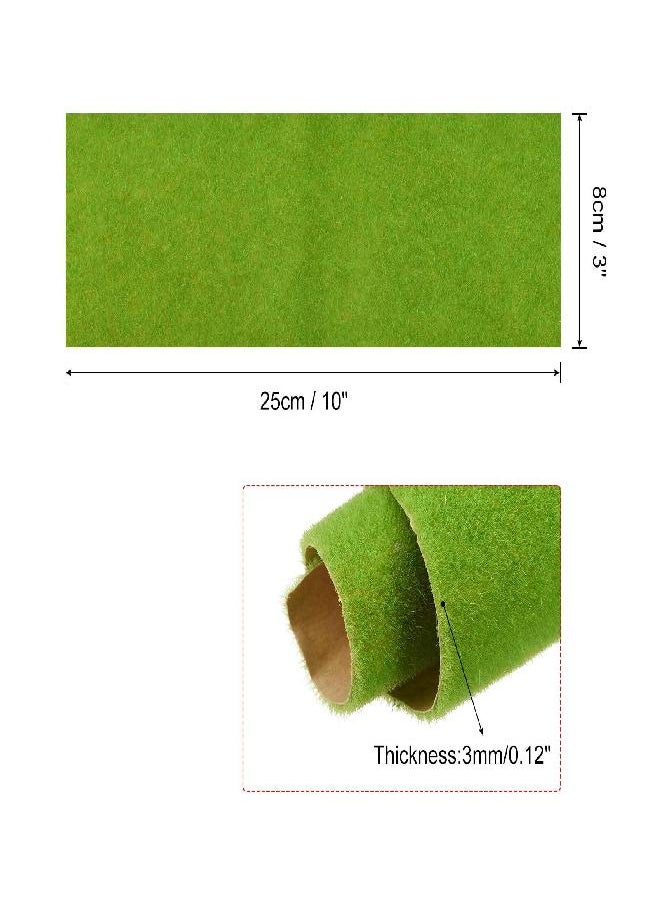 MECCANIXITY MECCANIXITY Artificial Model Grass Mat 2pcs 3" x 10" Light Green Realistic Fake Turf for Garden Lawn Decoration Model  - Image 2