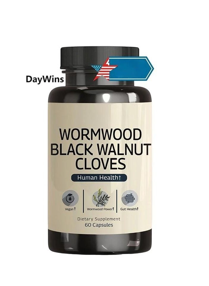 فوز اليوم Wormwood Black Walnut Clove Capsules - Cleanse, Detox, Intestinal Guard Formula Supplement for Humans, with Wormwood herb, Black Walnut Extract Combination, 60 Capsules - Image 1