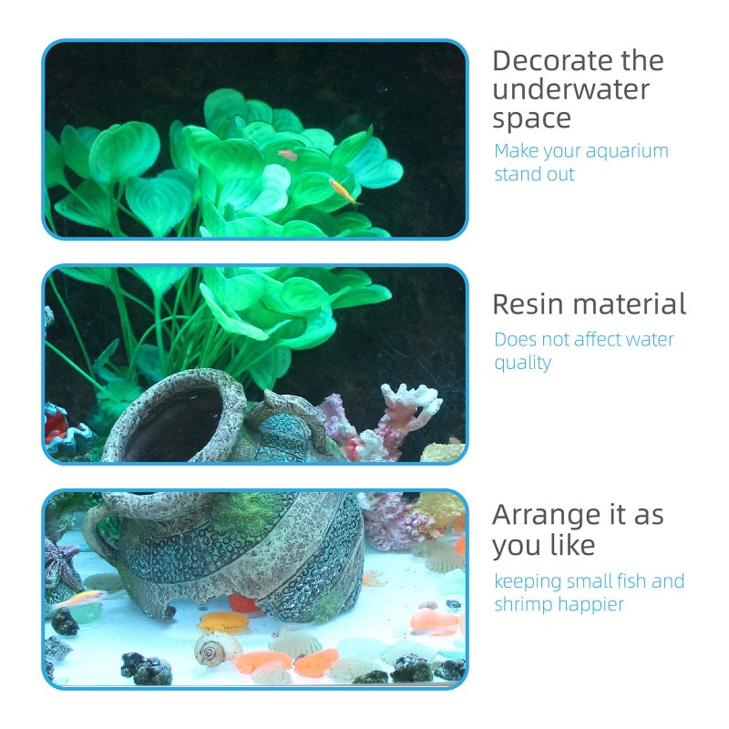relaqcc Aquarium Decor Ruins Leaning Vase Hideaway Cave, Betta Fish Tank Accessories for Goldfish, Shrimp, Conch, Cichlid - Image 4