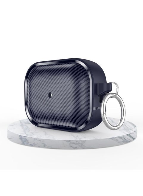 Case Cover For AirPods Pro 2 Photo Frame Carbon Fiber Series Earphone Case Dark Blue