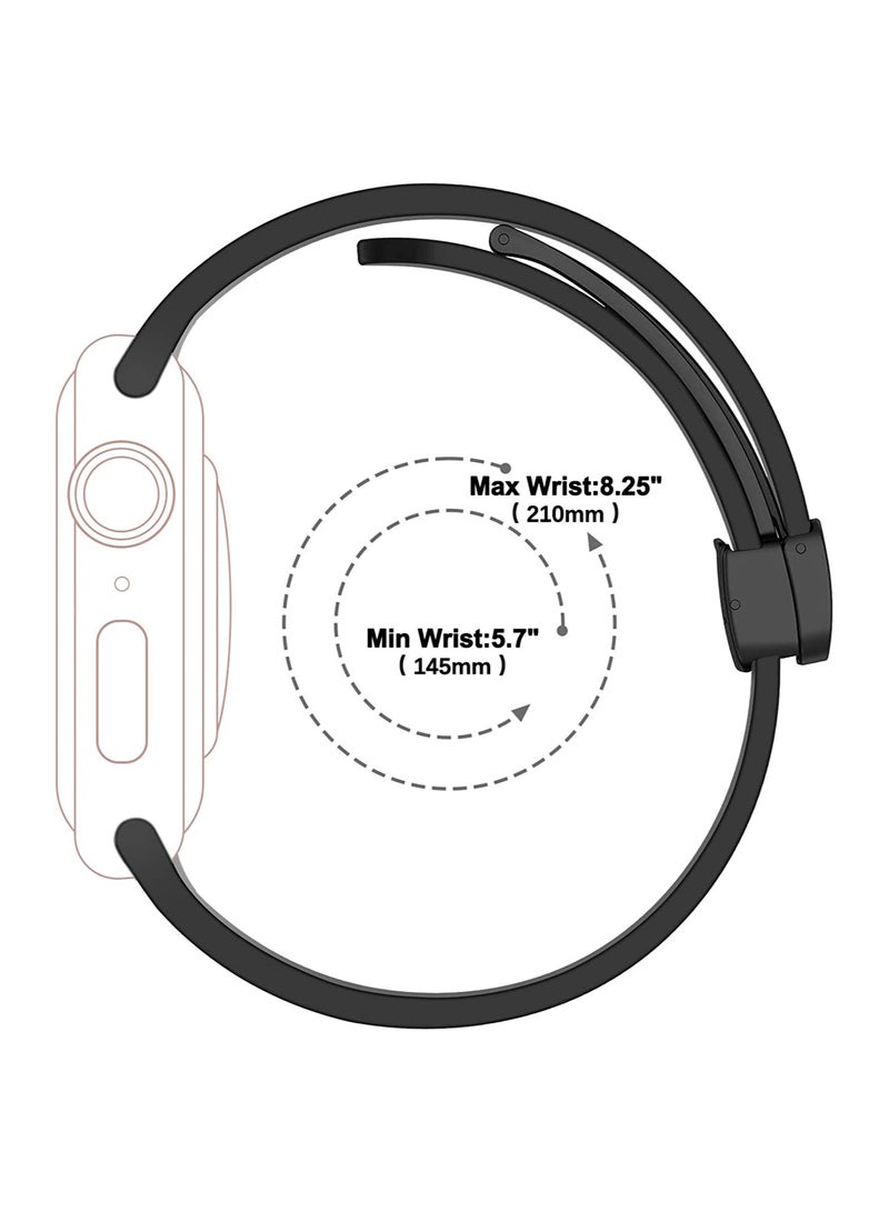 DUSALA Soft Silicone Watch Band with Magnetic Buckle Sport Watch Strap for Apple Watch Ultra 49mm/46mm/45mm/44mm/42mm Compatible with iWatch Ultra 2/1 Series 10/9/8/7/6/5/4/3/2/1/SE - Image 5