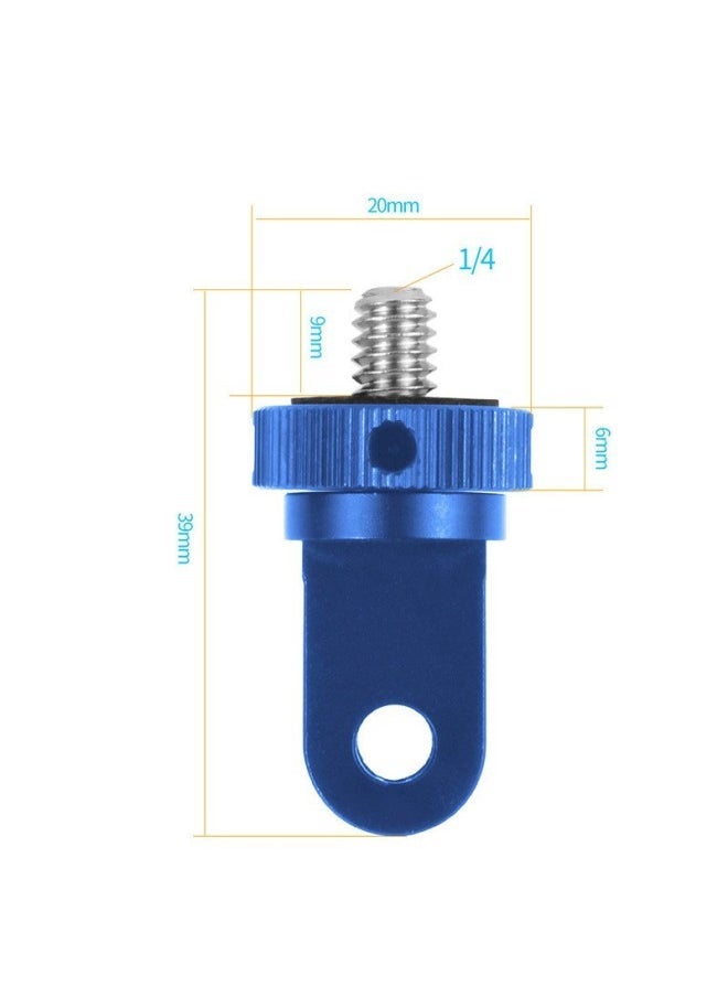 Applicable To Gopro Hero11/10 Small Ant Adapter Tripod Mini Adapter Seat Aluminum Alloy 1/4 Adapter Head-Color:Three Generations-Blue - Image 1