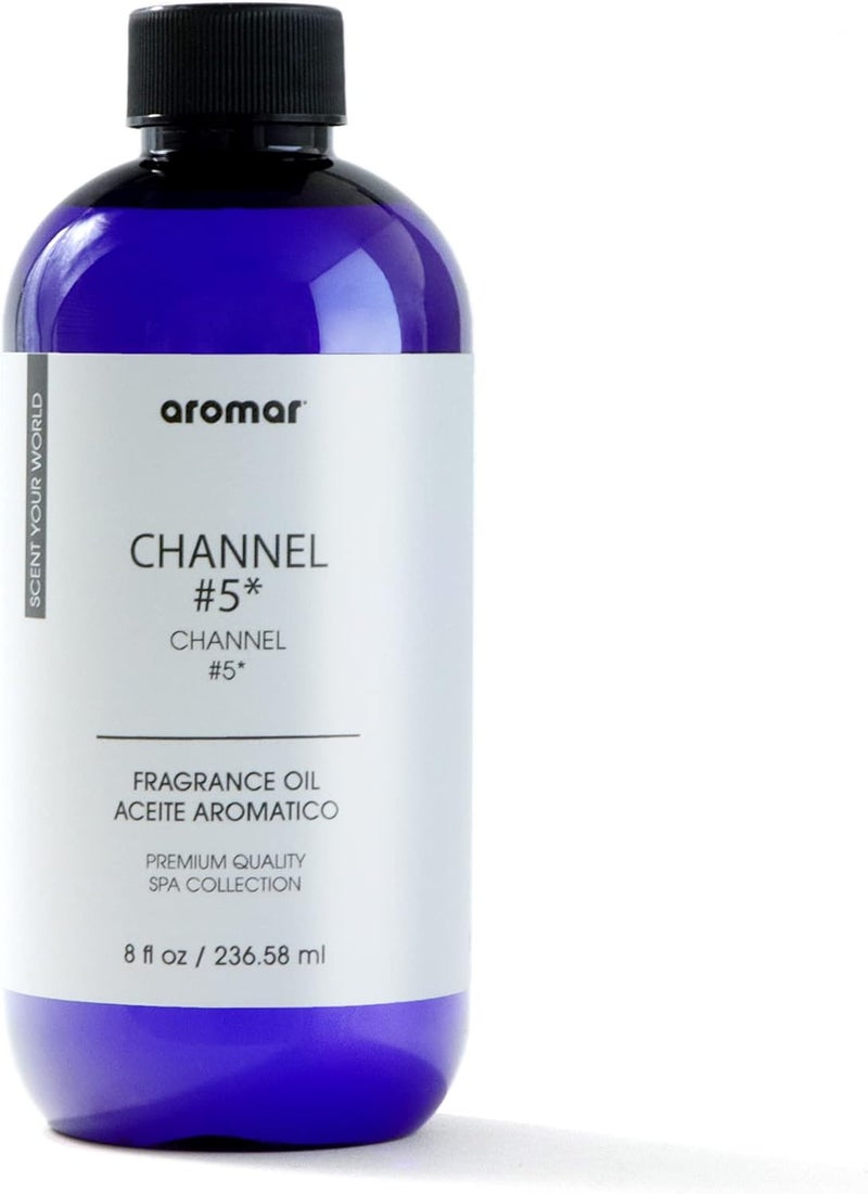 AROMAR Premium Fragrance Oil, Long-Lasting, Reinvigorating Uplifting Aroma for Aromatherapy, Relaxation & Household Uses. Channel # 5 8oz - Image 1