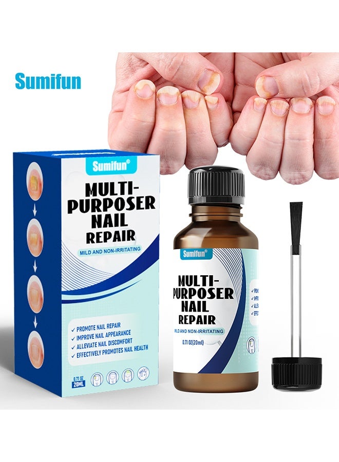 Sumifun Multi-Purpose Nail Repair Fungus Treatment Toenail Fingernail Fungal Renewal Treatment Toenail Fungus Treatment Solution Nail Psoriasis Aging Nails Fungus Damaged Repair Gel 20ML - Image 1