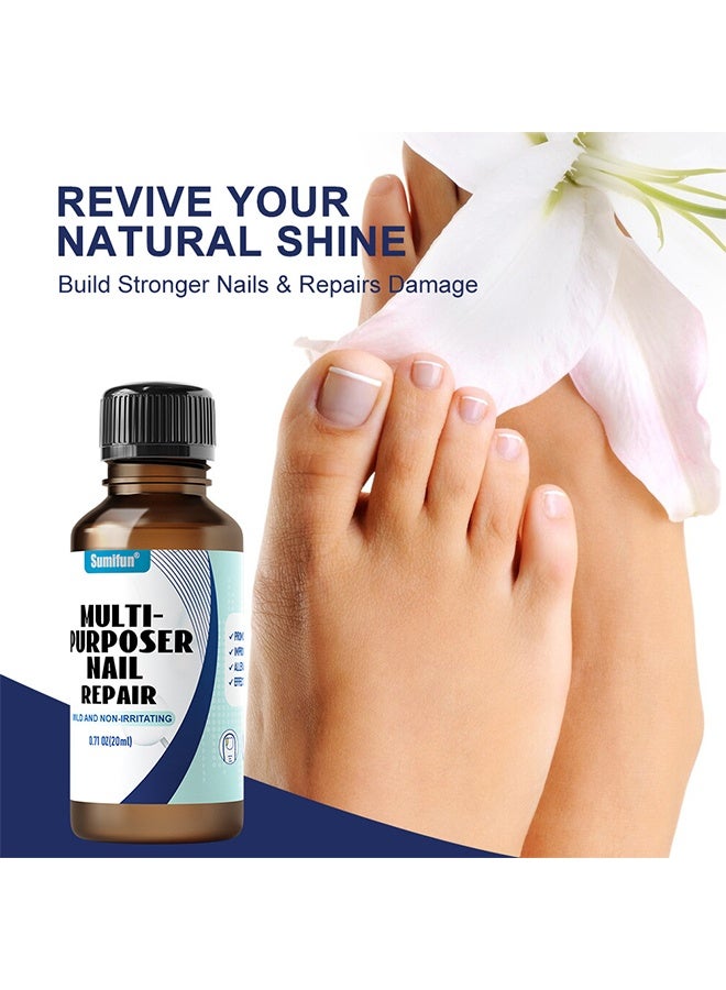 Sumifun Multi-Purpose Nail Repair Fungus Treatment Toenail Fingernail Fungal Renewal Treatment Toenail Fungus Treatment Solution Nail Psoriasis Aging Nails Fungus Damaged Repair Gel 20ML - Image 3
