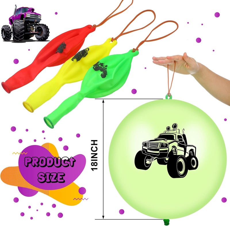 Jerify 36 Pcs Truck Party Favor Truck Punch Balloons Ball Colorful Punching Balloons with Rubber Bands Birthday Party Favors for Fun Games Supplies Goodie Bag Fillers - Image 4