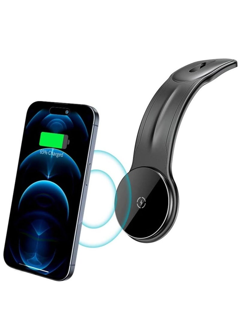 ELTRAZONE D21 Fast Wireless Charger Magnetic Car Holder | 15W Wireless Charging for iPhone & Android | Auto-Aligning Magnetic Mount | Qi-Certified | Dashboard & Vent Mount (Black) - Image 2