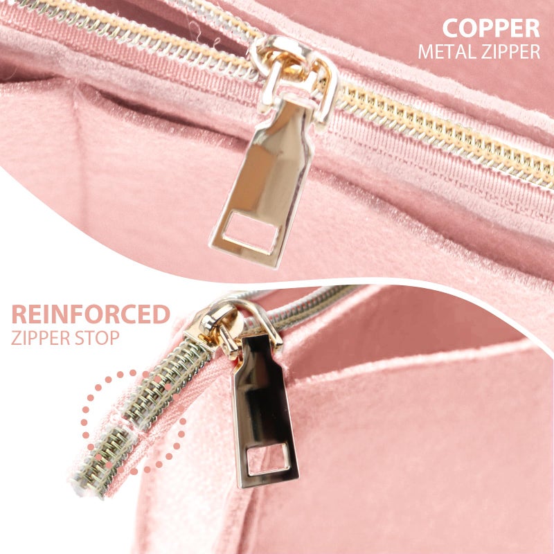 Omystyle Pink Large Purse Organizer Insert For Handbags  Felt Bag Organizer For Tote & Purse  Tote Bag Organizer Insert With 5 Sizes  Compatible With Neverful Speedy And More?11.4""?5.9""?6.9"" - Image 5