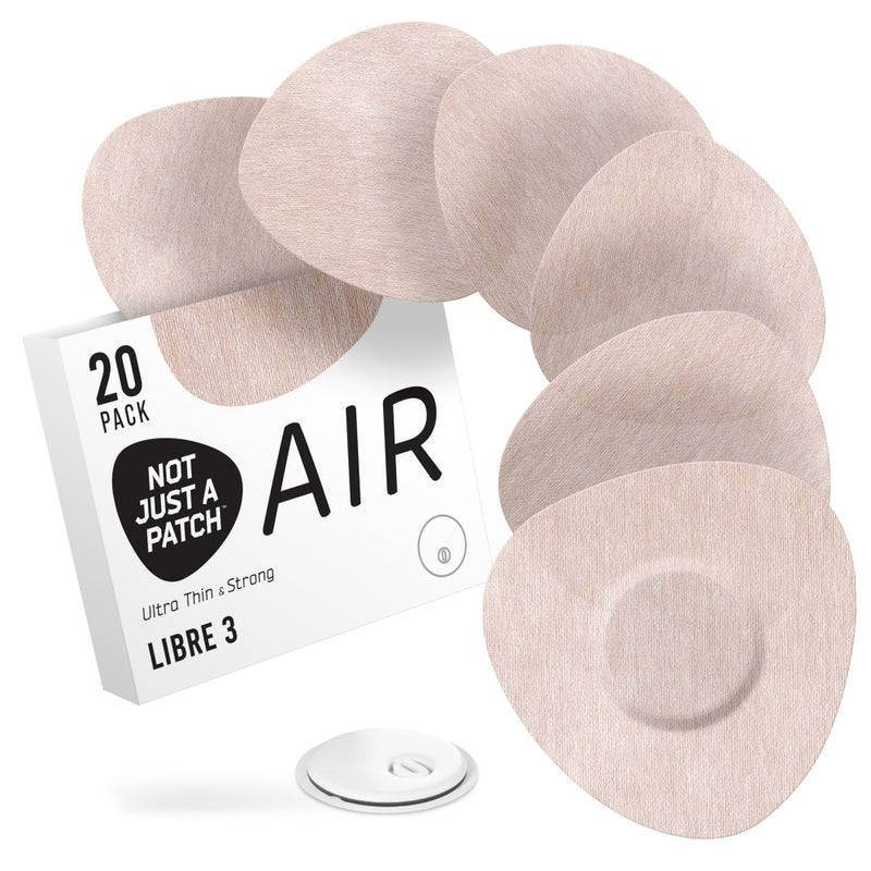 Not Just A Patch Air Libre 3 Plus Sensor Covers (20 Pack) - Thin, Strong and Light Adhesive Patches with Ultra-Hold 15+ Day Adhesion, Durable Freestyle Libre 3 Sensor Covers - Beige - Image 1