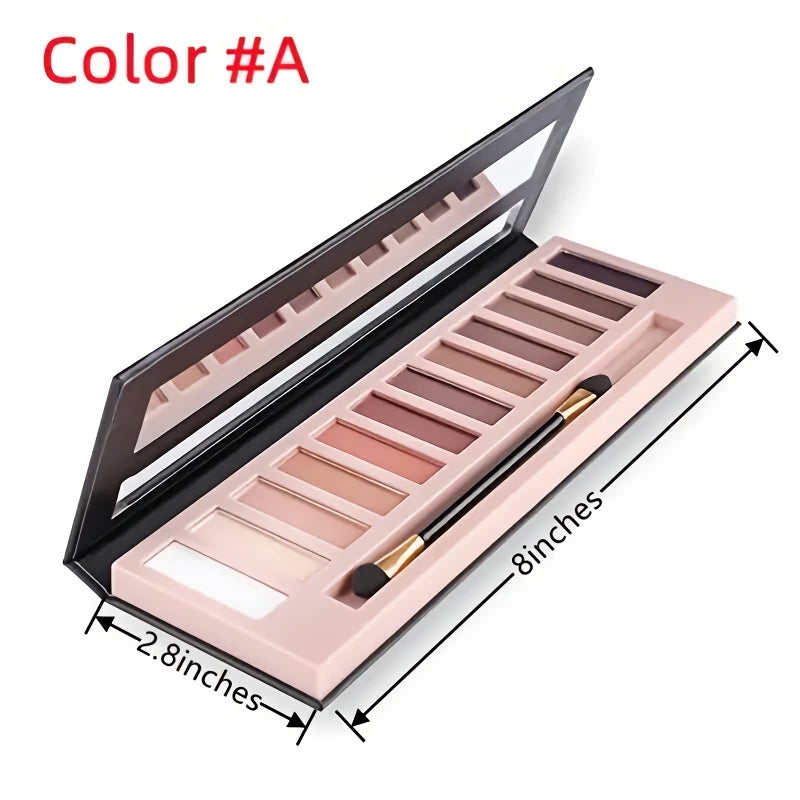 BestLand 12 Colors Makeup Nude Colors Eyeshadow Palette Natural Nude Matte Shimmer Glitter Pigment Eye Shadow Pallete Set Waterproof Smokey Professional Beauty Makeup Kit (Color A Matte) - Image 3