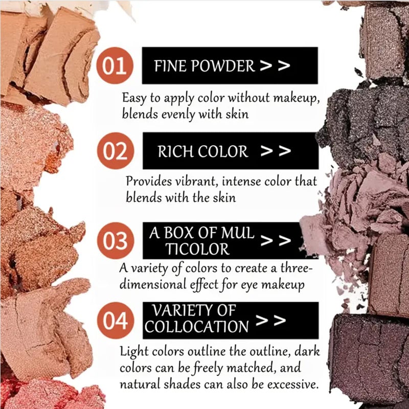 BestLand 12 Colors Makeup Nude Colors Eyeshadow Palette Natural Nude Matte Shimmer Glitter Pigment Eye Shadow Pallete Set Waterproof Smokey Professional Beauty Makeup Kit (Color A Matte) - Image 5