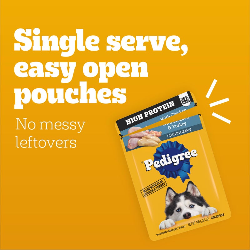 Pedigree High Protein Dog Food, Adult Wet Dog Food Pouches, Variety Pack, 3.5 oz. Pouches, 30 Count - Image 5