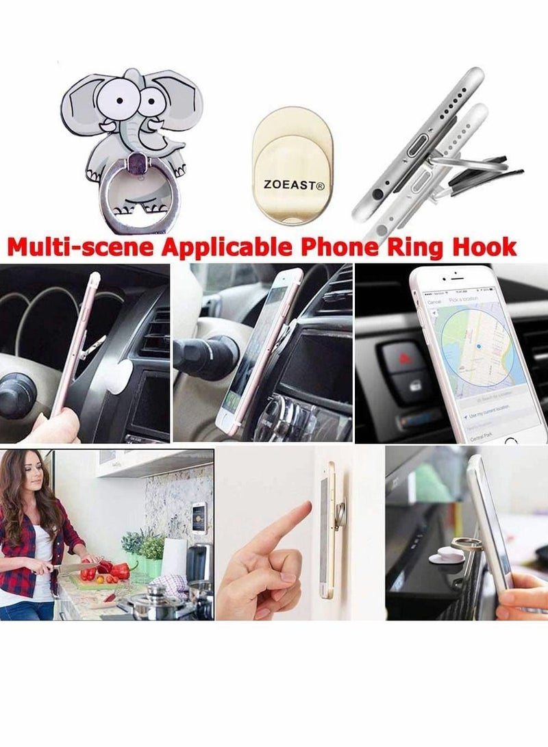 Cell Phone Ring Holder Stand Transparent Phone Ring Holder Finger Kickstand 360° Degree Rotation Compatible Most Mobile Phones 5 pcs - Image 4