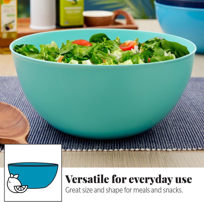 US Acrylic Vista Durable Plastic Salad and Serving 10-inch Bowls | Set of 4 in Coastal Colors | Reusable, BPA-free, Made in the USA | 135 oz. capacity - Image 4