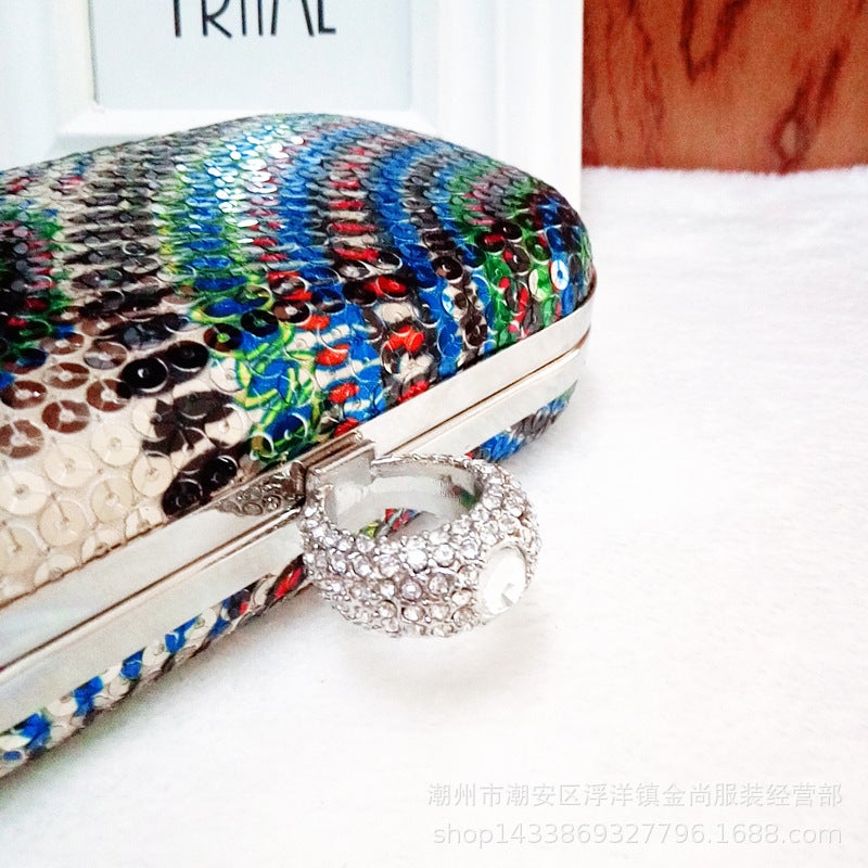 2022 New Retro Beaded Sequins Evening Bag Women'S Hand Bag Diamond Clutch Bag - Image 3