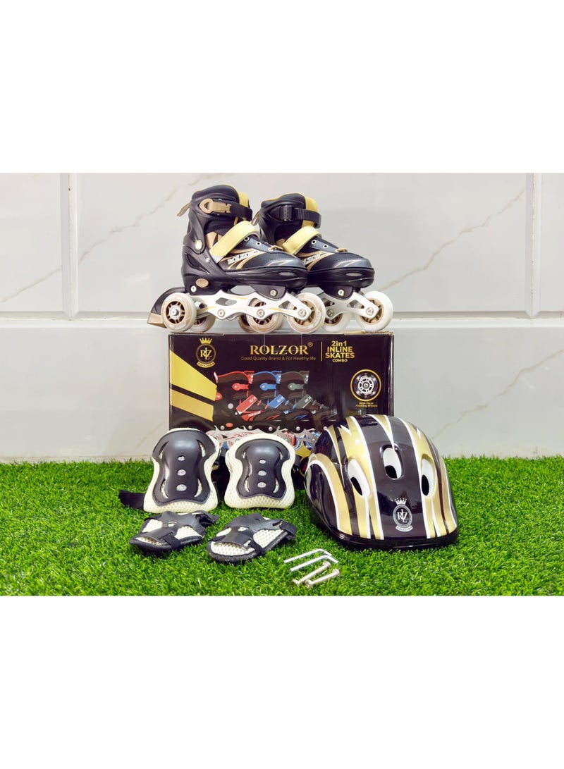 ROLZOR RZ-1700 Adjustable Inline Skates with Protective Gear | Comfortable, Durable & Smooth Ride for Kids and Adults - Image 1