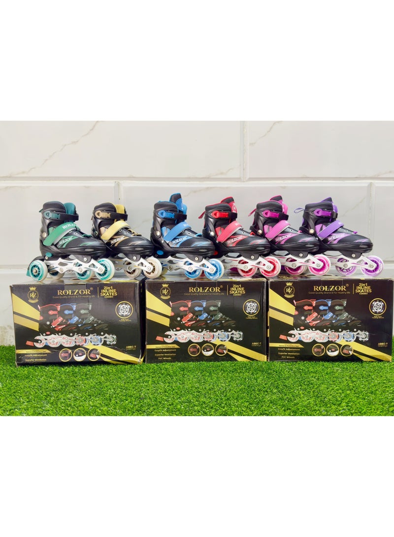 ROLZOR RZ-1700 Adjustable Inline Skates with Protective Gear | Comfortable, Durable & Smooth Ride for Kids and Adults - Image 3