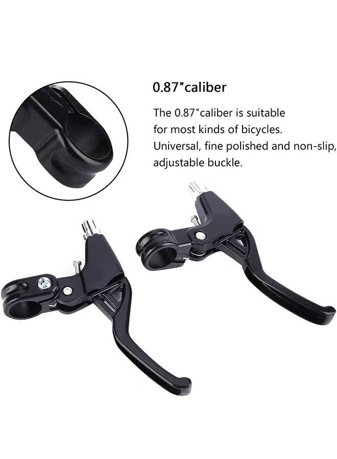 YJ 1 Pair Bicycle Brake Levers Universal Full Aluminium Alloy Hand Brakes for MTB/BMX Mountain Road Bike Bicycles Brake Handle 2.2 cm Diameter (Black) - Image 3