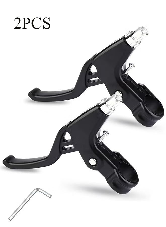YJ 1 Pair Bicycle Brake Levers Universal Full Aluminium Alloy Hand Brakes for MTB/BMX Mountain Road Bike Bicycles Brake Handle 2.2 cm Diameter (Black) - Image 1
