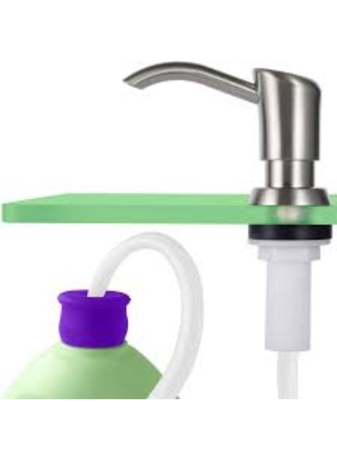 Soap Dispenser for Kitchen Sink, Brushed Nickel Countertop Soap Dispenser Pump, 47" Silicone Extension Tube Connect to The Soap Bottle Directly, Say Goodbye to Frequent Refills - Image 2