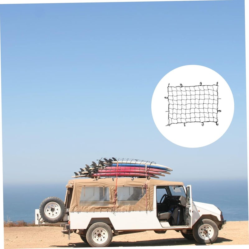 Luxshiny Elastic Luggage Netting for Car Roof Cargo Net High Elastic Mesh Auto Roof Tie-Down Net Car Rear Organizer - Image 4