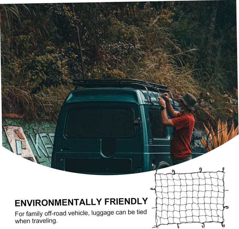 Luxshiny Elastic Luggage Netting for Car Roof Cargo Net High Elastic Mesh Auto Roof Tie-Down Net Car Rear Organizer - Image 5