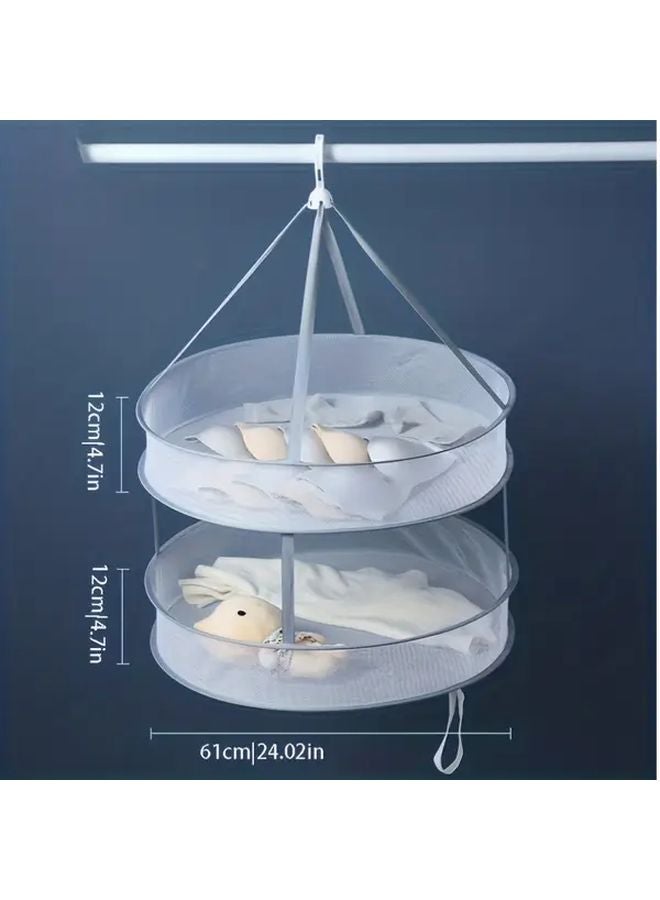 Foldable Multi Functional Drying Rack Small Double Layer Portable Space Saving Laundry - Image 1