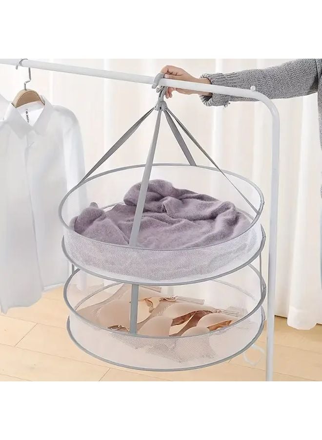 Foldable Multi Functional Drying Rack Small Double Layer Portable Space Saving Laundry - Image 2