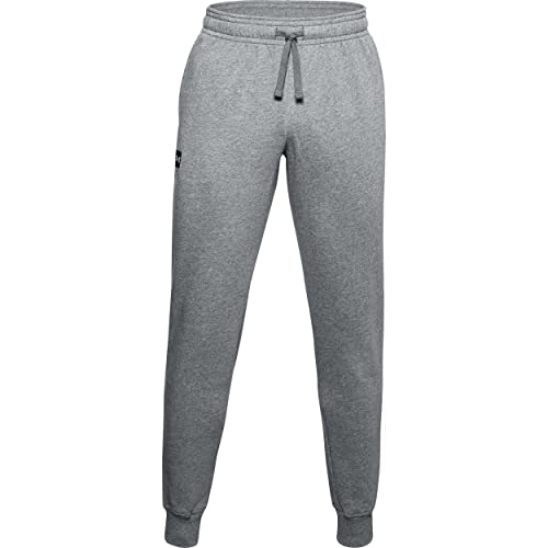 Under Armour mens Rival Fleece Joggers , Pitch Gray Light Heather (012)/Onyx White , 4X-Large - Image 4