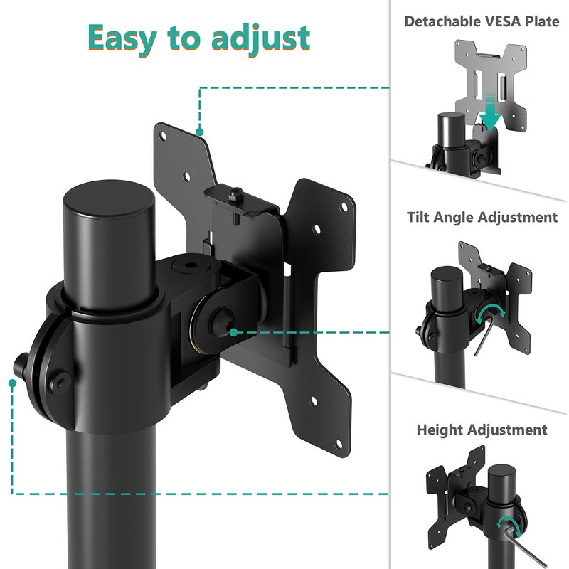 WALI Single Monitor Mount, Monitors Desk Mount, Single Monitor Arm Holds Screen Up to 32inch, 22lbs, Fully Adjustable Mount Designed for Home Office Application(M001S), Black - Image 5