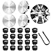 H3JANG Wheel Center Caps for Tesla Model Y Model 3 19 Inch Model S 20 Inch Wheel Hub Caps Center Cover with 4 Center Cap 20 Lug Nut Cover 1 Pack Wrench No Logo Silver - Image 2