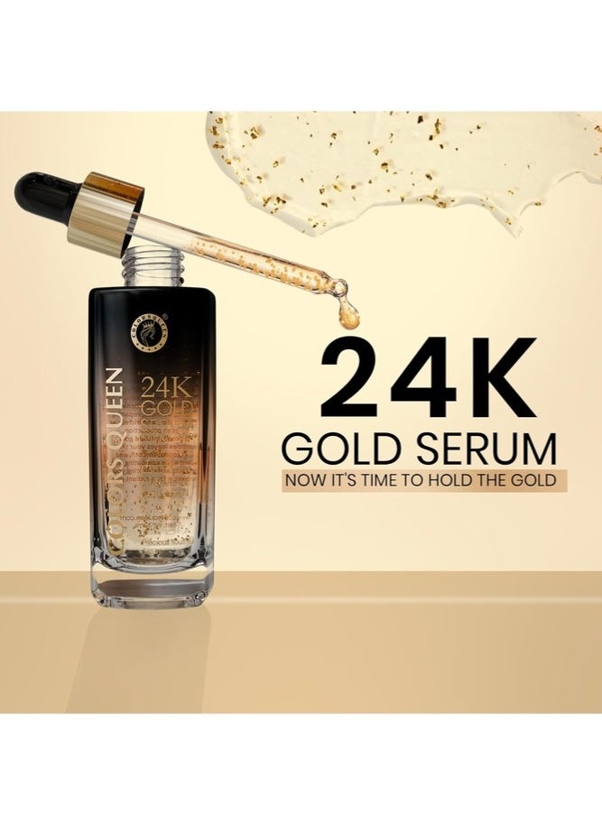 COLORS QUEEN 24K Gold Serum with Niacinamide – 30ml | Hydrating & Collagen Booster, Lightweight, Non-Greasy Serum | Face Serum for Glowing Skin for Men & Women  - Image 2