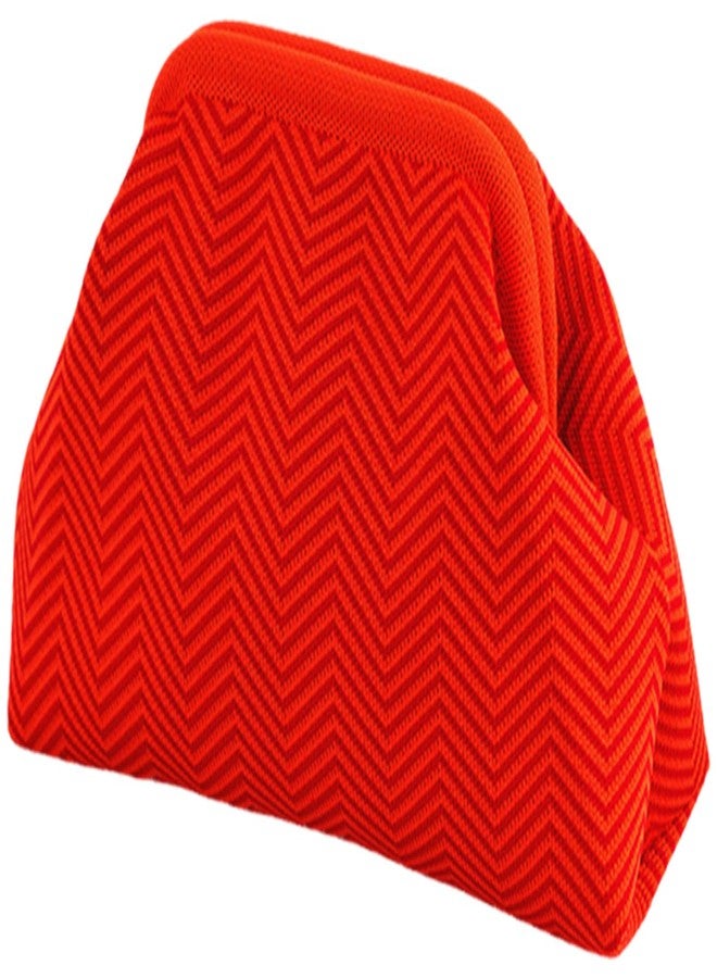 DIHKLCIO Evening Bag Woven Crochet Purses for Women Beach Clutch Handbag Dumpling Clutch Ruched Cloud Purse colorblock bag（red streak） - Image 1