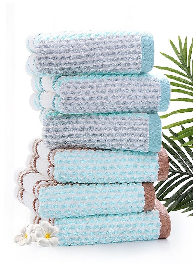 Pidada Hand Towels Set of 2 Striped Pattern 100% Cotton Soft Absorbent Decorative Towel for Bathroom (Green) - Image 4