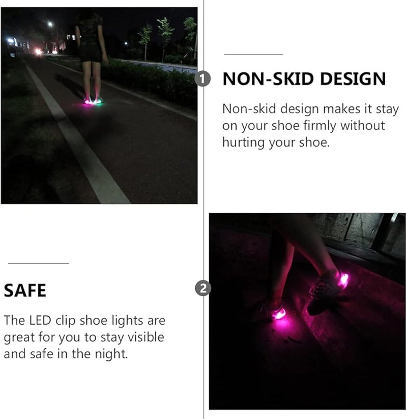 2pcs LED Shoe Clip Lights For Night Running Safety Gear Reflective Blue - Image 3
