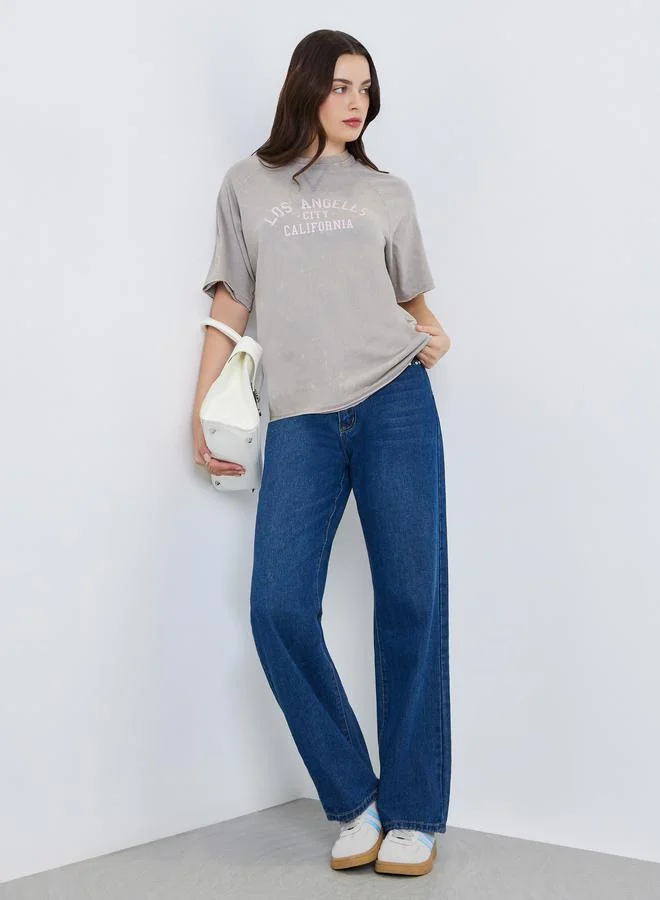 Styli Women Washed 100% Cotton Longline T-Shirt